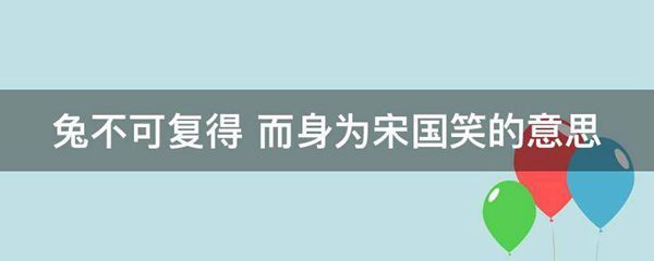 兔不可复得而身为宋国笑的意思